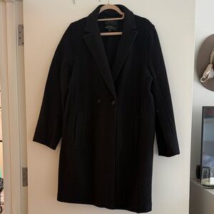 J.Crew Daphne Topcoat in Italian Boiled Wool — Black, Size 18